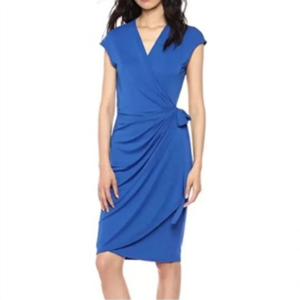 Lark & Ro NWOT cobalt Blue Cape Sleeve Wrap Dress size 2X
